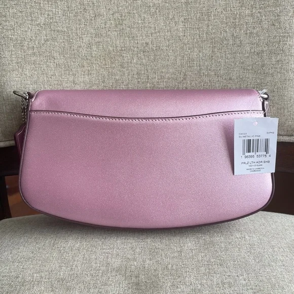 NWT！COACH Andrea Shoulder Bag（COACH CW023）Silver/Metallic-Pink